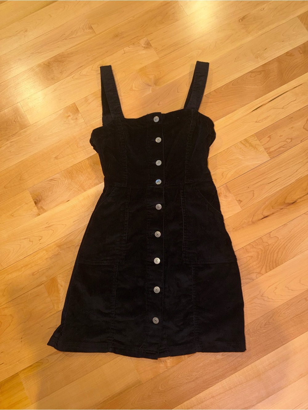 H&M Divided size 2 black corduroy overall dress only worn twice!!